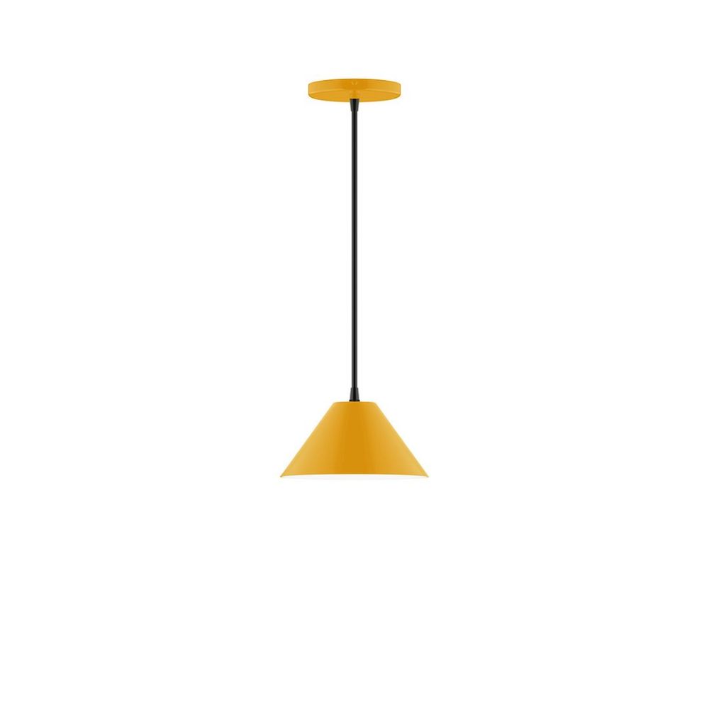 Montclair Lightworks PEB421-21 8" Axis Mini Cone Pendant Bright Yellow Finish
